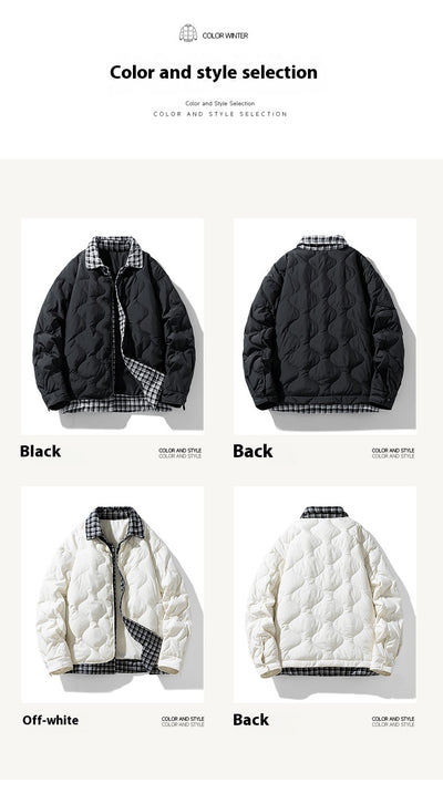 Chaqueta Acolchada con Cuello de Solapa Tipo Béisbol y Detalles Escoceses - Image 14