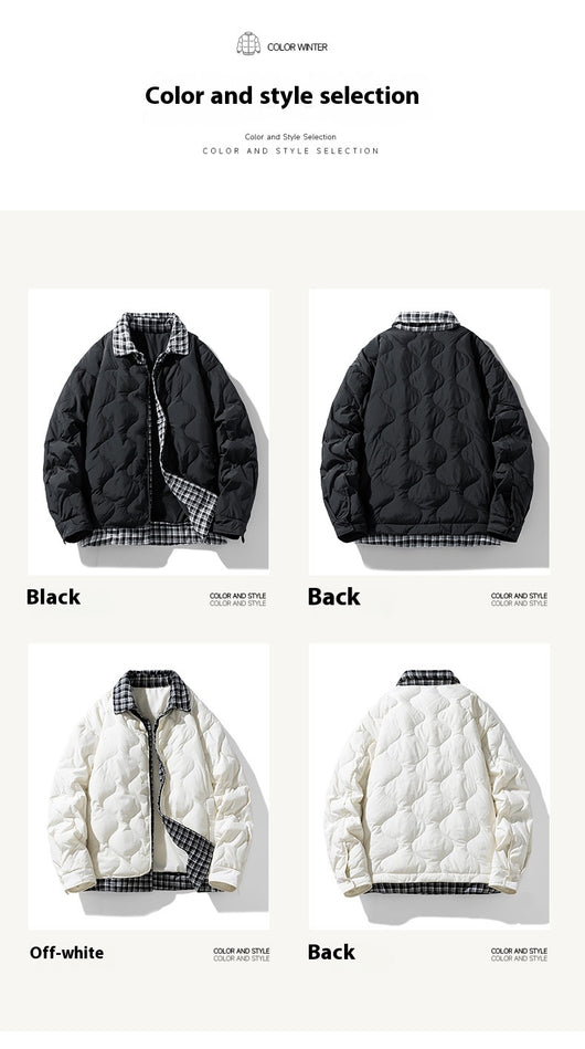 Chaqueta Acolchada con Cuello de Solapa Tipo Béisbol y Detalles Escoceses - Image 14