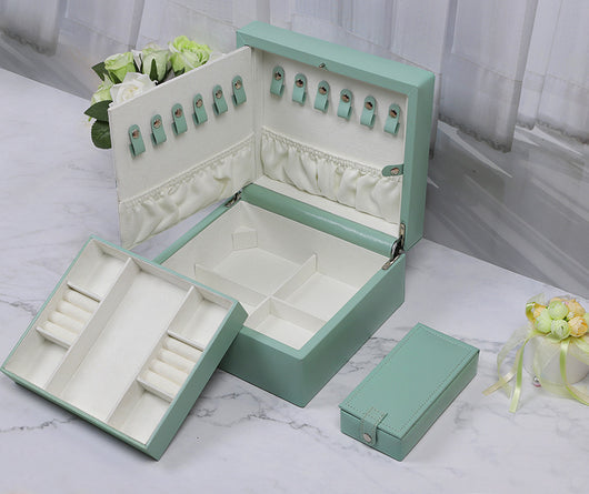 Caja de Almacenamiento para Joyas con Cerradura - Diseño de Madera y Cuero - Image 8