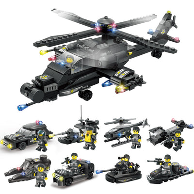 Bloques de Construcción Portaaviones Militar Policía para Niños - Image 11