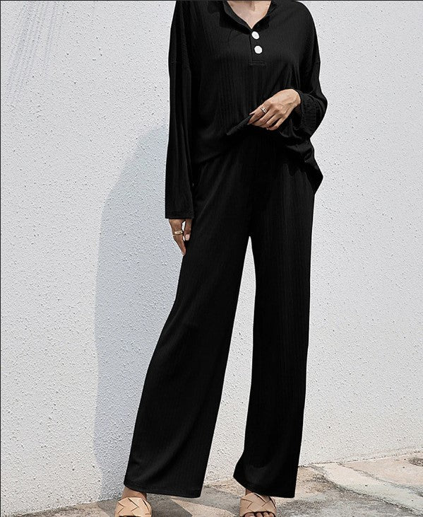 Conjunto Ejecutivo Mujer: Camisa Cuello Alto Manga Larga + Pantalón Recto - Image 3