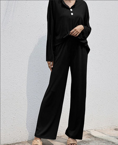 Conjunto Ejecutivo Mujer: Camisa Cuello Alto Manga Larga + Pantalón Recto - Image 3