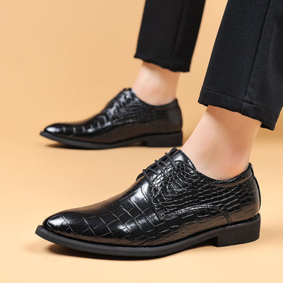 Zapatos de Cuero Inglés Grano Pez para Hombre - Estilo Business Casual - Image 4
