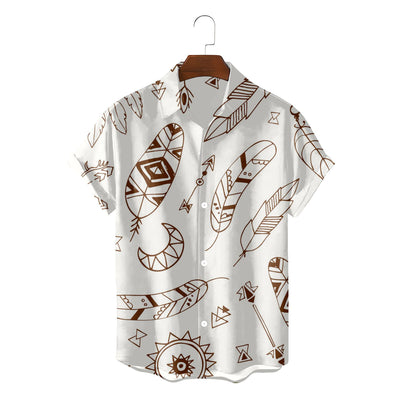 Camisa Suelta de Plumas para Hombre - Estilo Vacaciones Playa - Image 23