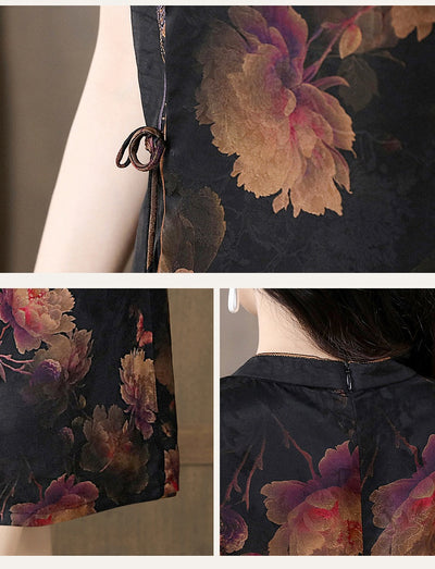 Cheongsam de Seda Mulberry Satinado - Estilo Occidental Moderno para Mujer - Image 15