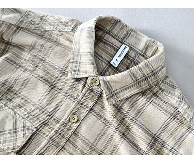 Camisa Casual de Cuadros en Pana de Algodón para Hombre - Image 14
