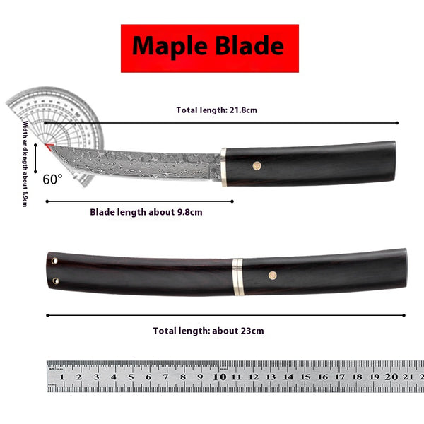 Cuchillo de Frutas Japonés Acero Damasco M390 - Image 2