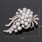 Rhinestone Pearl Brooch Pin 4 Styles Silver-Plated