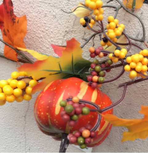 Decoración Colgante de Ratán Calabaza y Hoja de Arce para Ventanas y Espacios