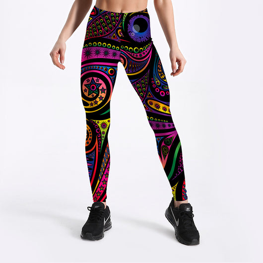 Leggings Negros Estampados Ajustados - Image 3