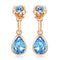 European And American Rose Flower Earrings Are Fashionable And Simple Rose Dorado sky Azul crystal