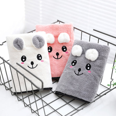 Juego de Toallas de Baño Coral Velvet con Diseño Orejas de Conejo y Koala - Set Regalo