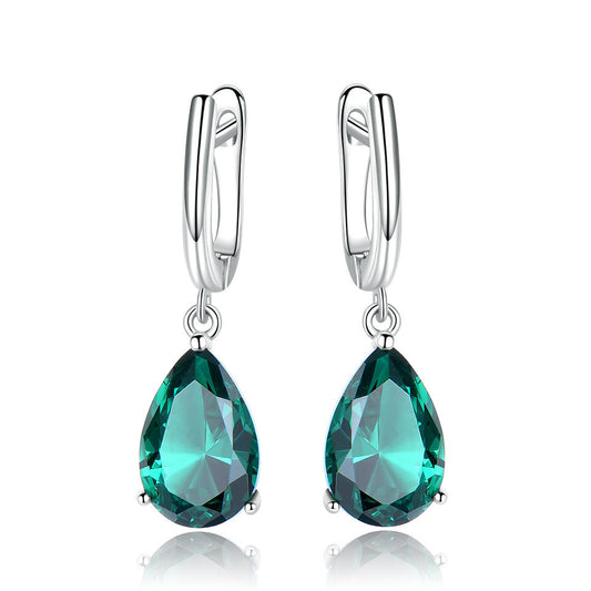 Aretes Esmeralda Verde Elegantes