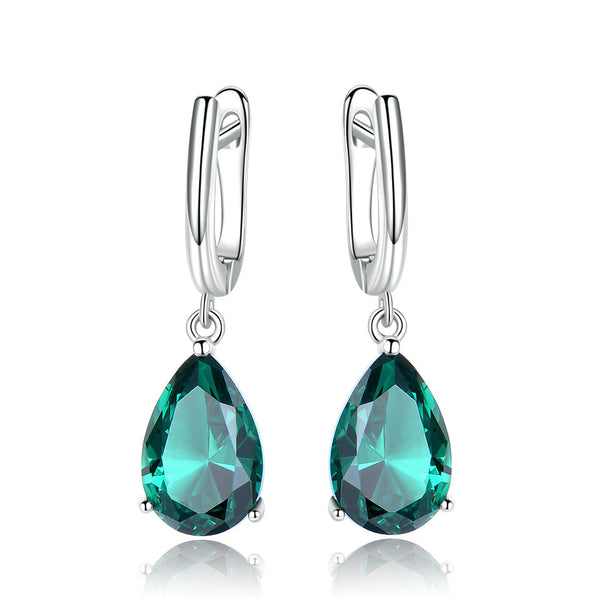 Aretes Esmeralda Verde Elegantes