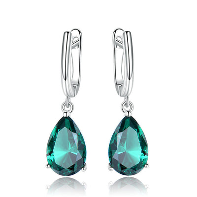 Aretes Esmeralda Verde Elegantes