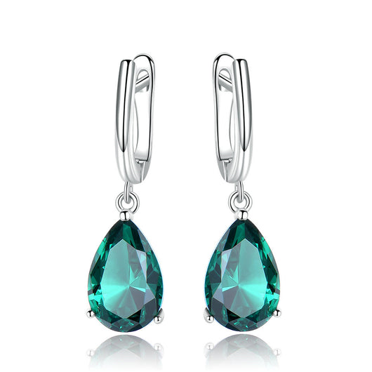 Aretes Esmeralda Verde Elegantes