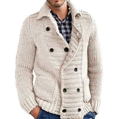Cardigan de Solapa Hombre Color Liso - Suéter Elegante - Image 3