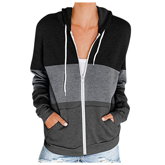 Cardigan Sudadera con Capucha y Contraste de Colores para Mujer - Estilo Europeo Otoño Invierno - Image 16