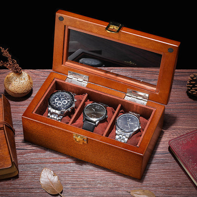 Caja Organizadora para Relojes de Madera con Vitrina de Cristal - Image 2
