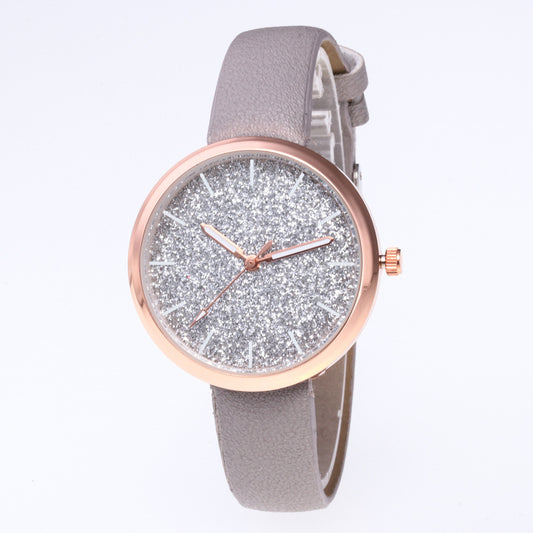 Reloj Romántico Cielo Estrellado para Mujer - Acero Dorado Rosa con Cristales