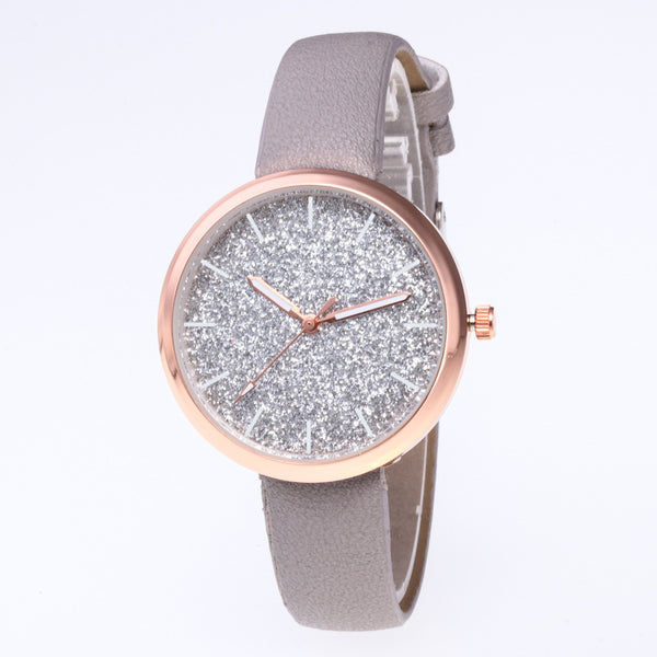 Reloj Romántico Cielo Estrellado para Mujer - Acero Dorado Rosa con Cristales