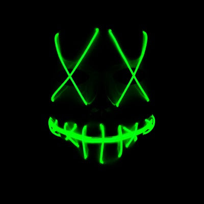 Máscara LED de Horror Halloween con Boca Rasgada y Ojos Cruzados Luminosos - Image 5