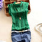 Camiseta Chaleco con Volantes en Cuello y Color Liso