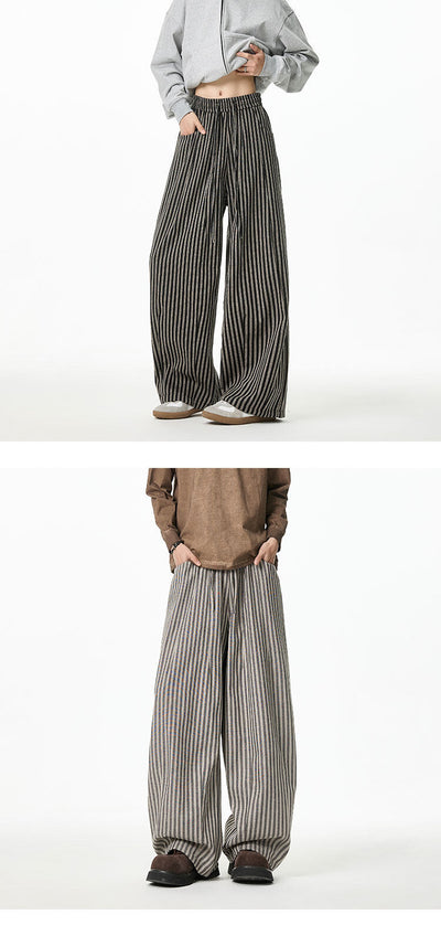 Pantalones Casuales Tejidos a Rayas con Corte Recto para Hombre - Image 14