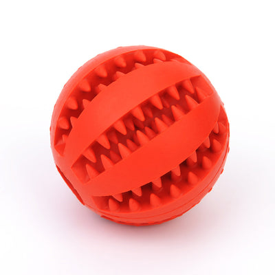 Bright green rubber pet toy ball with textured spikes and ridges for dental cleaning and food dispensing. - Image 7