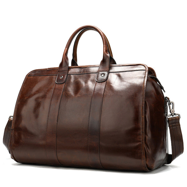Bolso de Viaje Retro en Cuero Genuino con Gran Capacidad