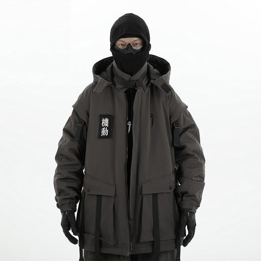 Chaqueta Funcional con Capucha y Cinta Móvil para Hombre - Algodón Invierno