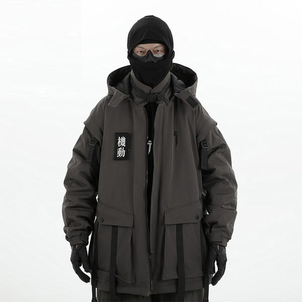 Chaqueta Funcional con Capucha y Cinta Móvil para Hombre - Algodón Invierno
