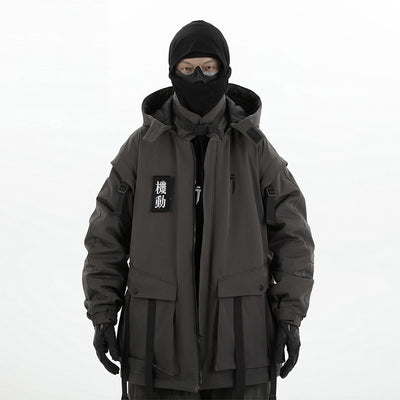 Chaqueta Funcional con Capucha y Cinta Móvil para Hombre - Algodón Invierno