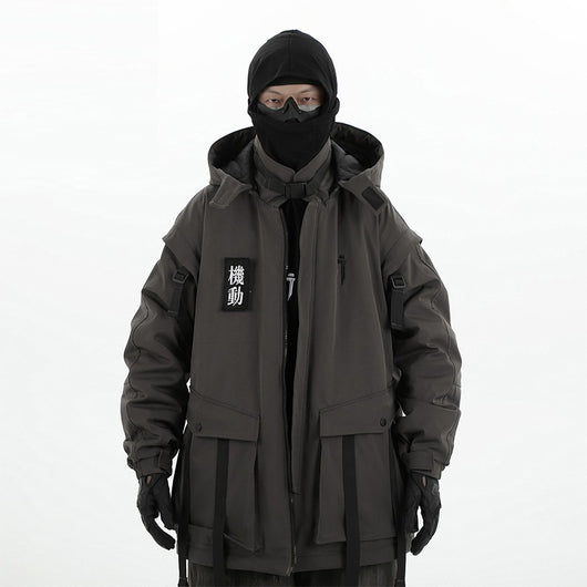 Chaqueta Funcional con Capucha y Cinta Móvil para Hombre - Algodón Invierno