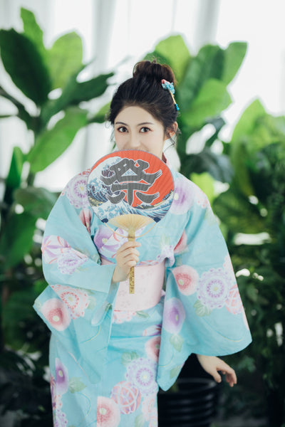 Kimono Formal Komon Japonés Tradicional para Mujer