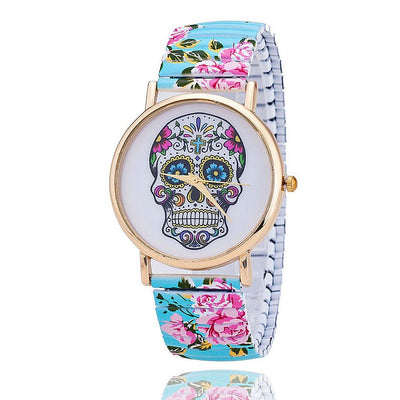 Reloj con Estampado de Calavera Colorida