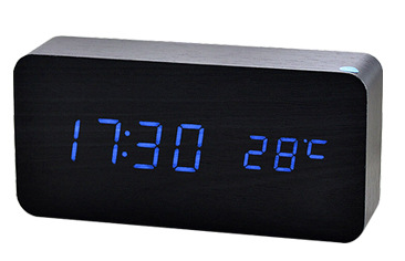 Reloj de Pared LED con Calendario y Alarma en Madera - Image 7