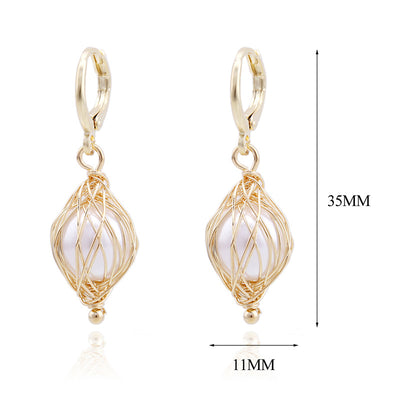 Aretes de Perla Artesanales Lujo Ligero Serie Océano - Clip Europeo Americano - Image 30