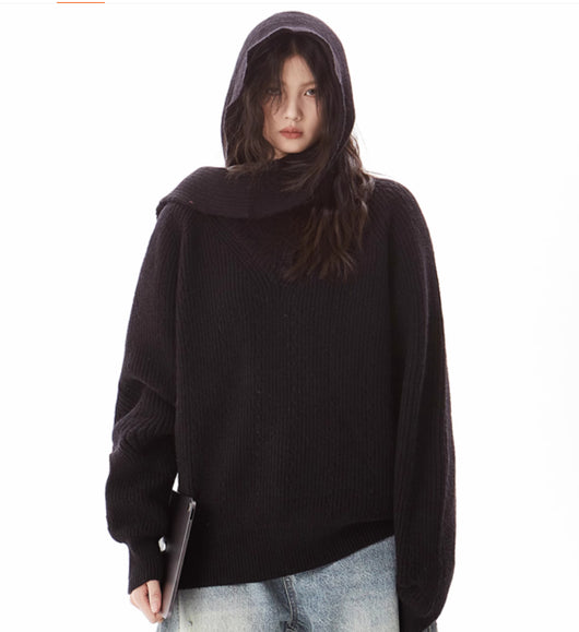 Suéter Cuello Bufanda Gris Industrial para Mujer - Image 4