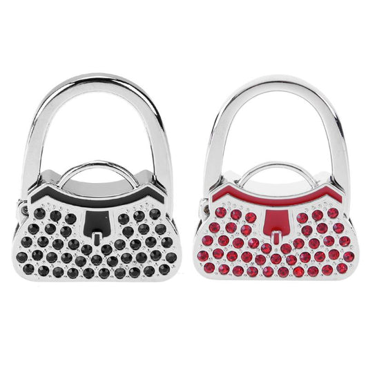 Organizador de Bolsos y Carteras con Ganchos de Cristal - Soporte Plegable Portátil