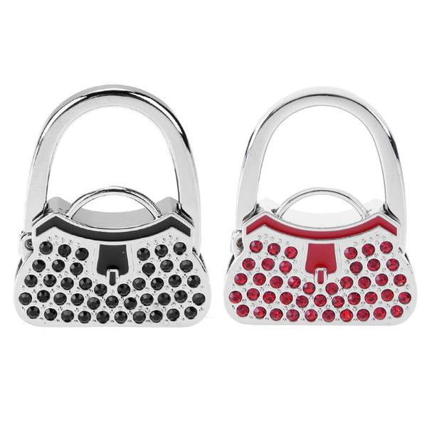 Organizador de Bolsos y Carteras con Ganchos de Cristal - Soporte Plegable Portátil