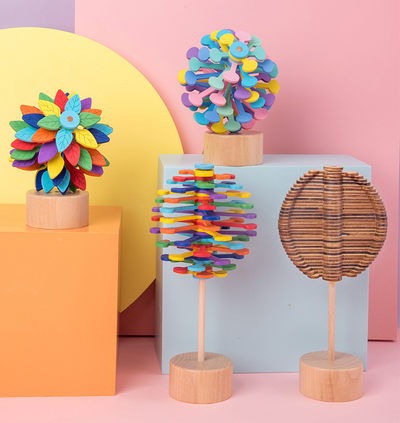 Peonza de Madera Giratoria Serie Fischer - Juguete Descompresivo Creativo