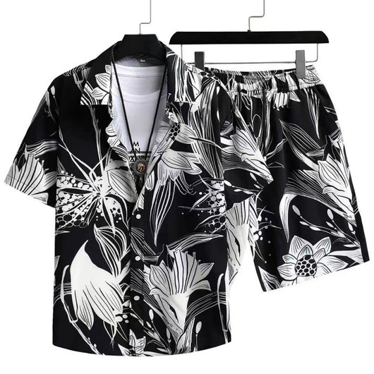 Conjunto Casual de Cardigan y Shorts con Estampado Digital - Image 3