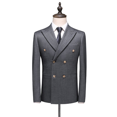 men's suit, suit, dark grey, white, black, formal, business, classic - Image 2