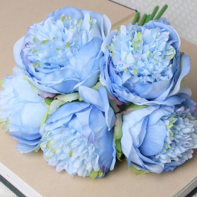 Figuritas de Novios con Flores de Peonía Artificial - Decoración de Boda
