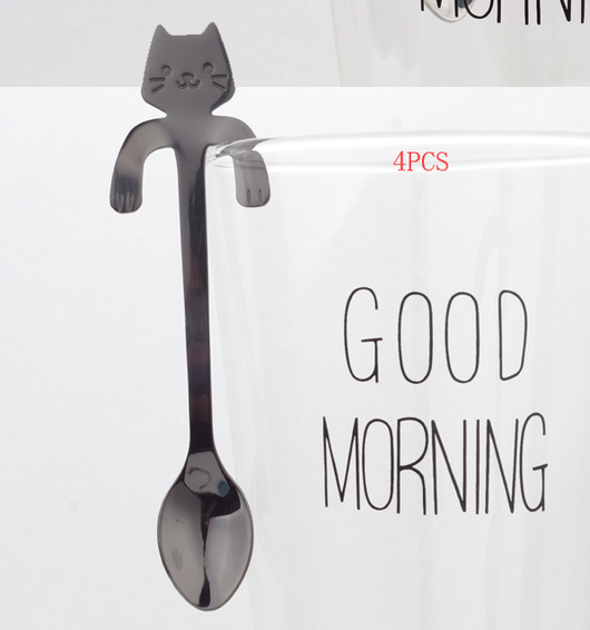 Cucharilla de Café con Mango de Gato Divertido en Acero Inoxidable 304 - Image 4