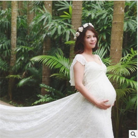 Vestido de Novia Asimétrico con Encaje Coreano para Embarazo - Image 8