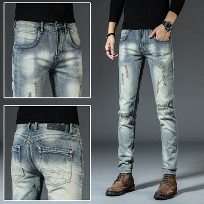 Jeans Retro Slim Fit para Hombre - Corte Recto Clásico Otoño Invierno - Image 11