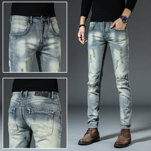 Jeans Retro Slim Fit para Hombre - Corte Recto Clásico Otoño Invierno - Image 11