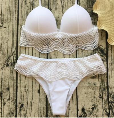 Bikini Traje de Baño de Punto en Color Sólido - Image 8
